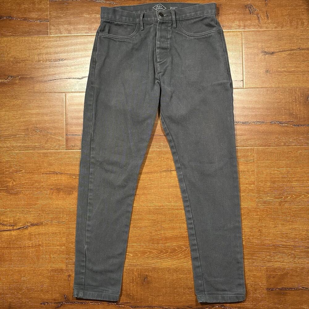 Alex Crane Pants Mens 30x29 Gray 100% Cotton Button Fly Tapered USA Made Fade